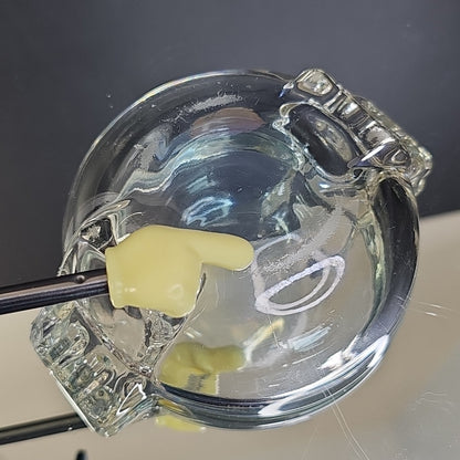 Vintage Art Deco Heavy Clear Glass 4" Round Cigarette Ashtray Mid Century