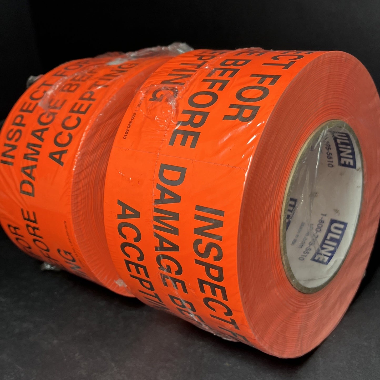 X2 Inspect For Damages Before Accepting Sticker ULINE S-7387 500 Roll 3x5" USA