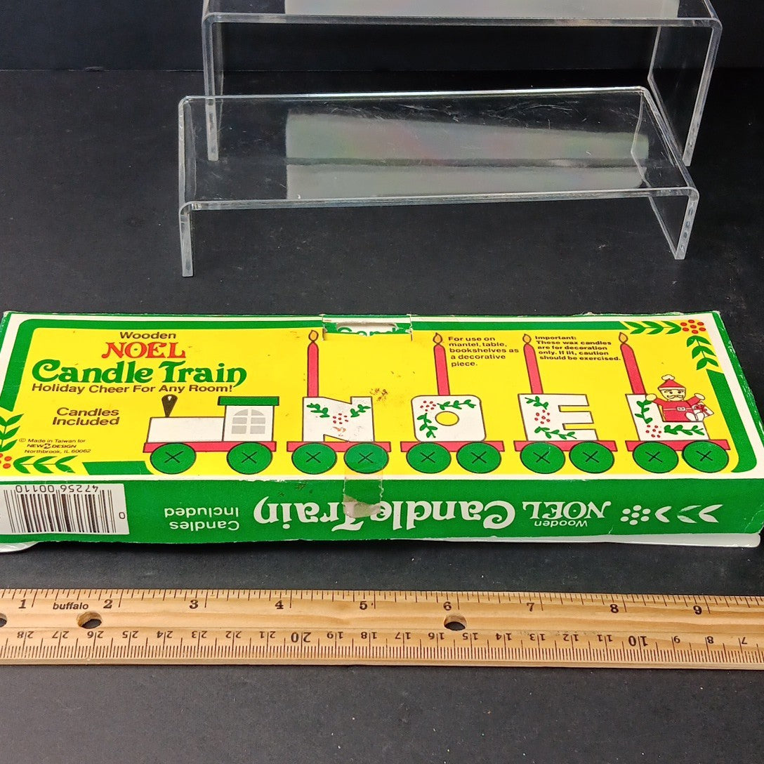 Giftco Wooden NOEL Candle Train Vintage 1982 White Painted Candles. Not Perfect