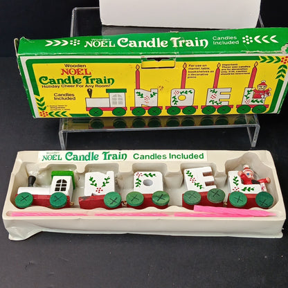 Giftco Wooden NOEL Candle Train Vintage 1982 White Painted Candles. Not Perfect