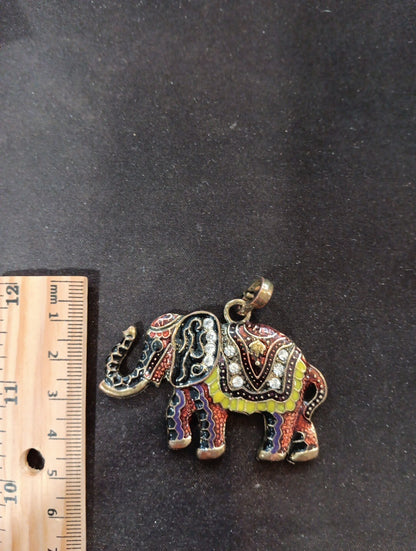 Large Elephant Necklace Pendant With Intricate Detail Beautiful!