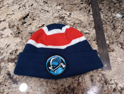 Stepchild Snowboards Patch Beanie Toque One Size Fits All. Blue Red White Cap X