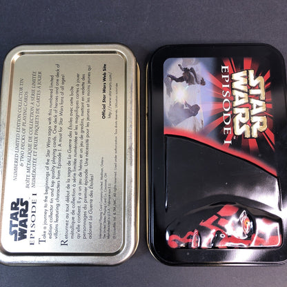Star Wars Episode 1 Limited Edition Collector Tin & 2 Decks Of Playing Cards USA