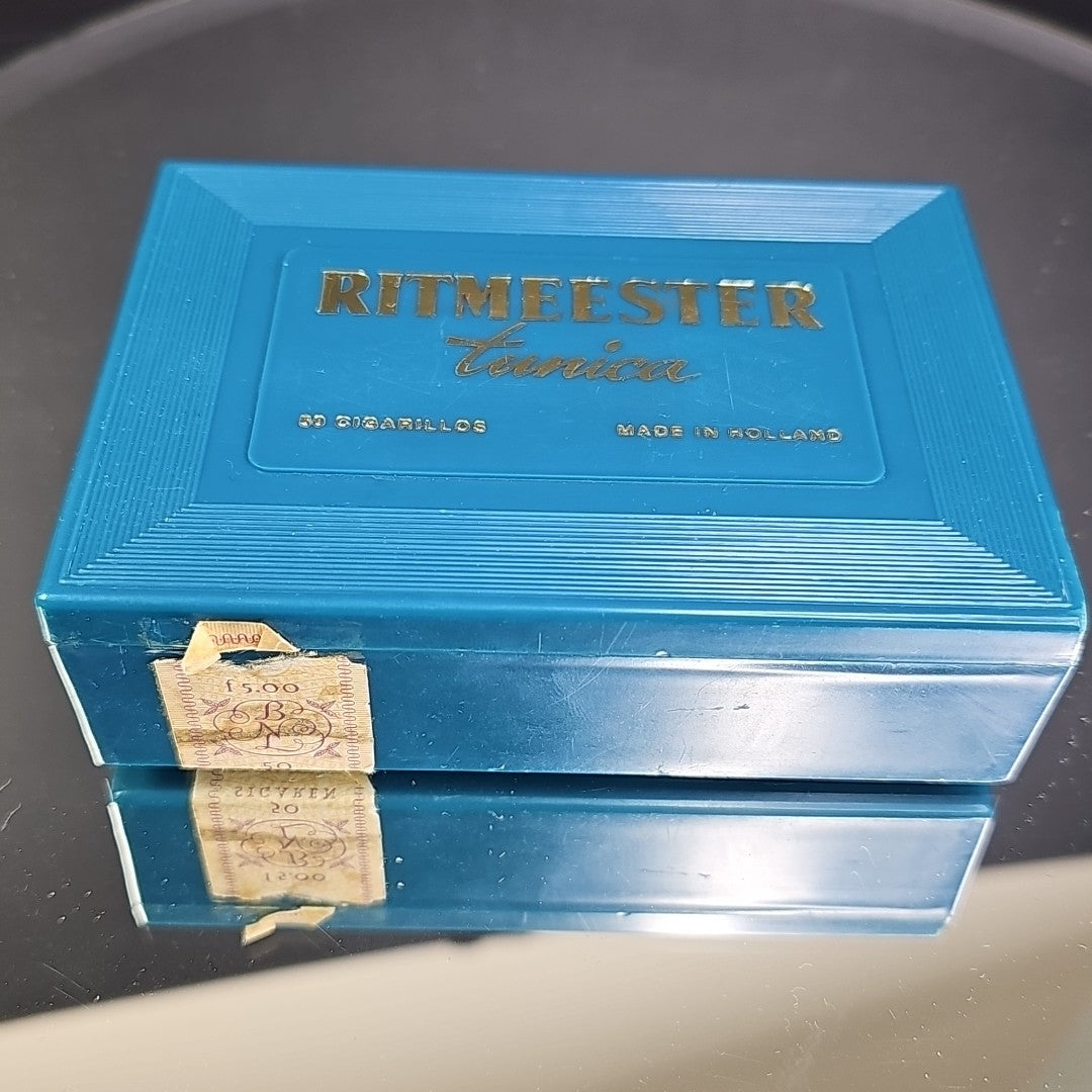 Ritmeester Tunica Container Box Blue 50 Cigarillos Holland Read Vintage