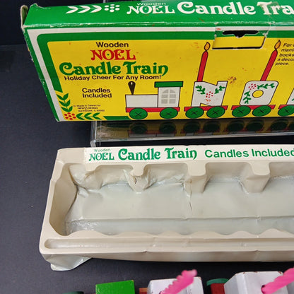 Giftco Wooden NOEL Candle Train Vintage 1982 White Painted Candles. Not Perfect