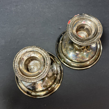 BIRKS Silver Plated Candlestick Holders E.P. Copper 1501 Unpolished