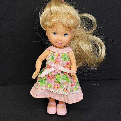 Mattel Barbie Vintage Kelly Girl Doll Blonde With Dress, Underwear And Shoes
