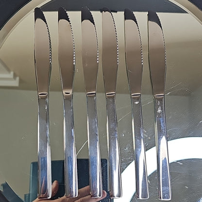 6pcs Browne Stainless Steel WIN2 Unknown Pattern Dinner Knife Set Of 6