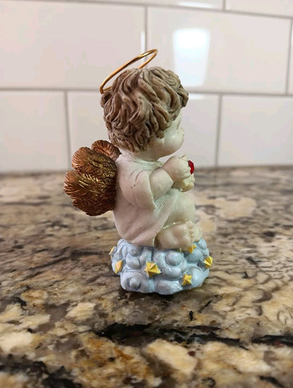 July Baby Ruby Birthstone Child Angel Figurine For Baby Child Gift Collectible