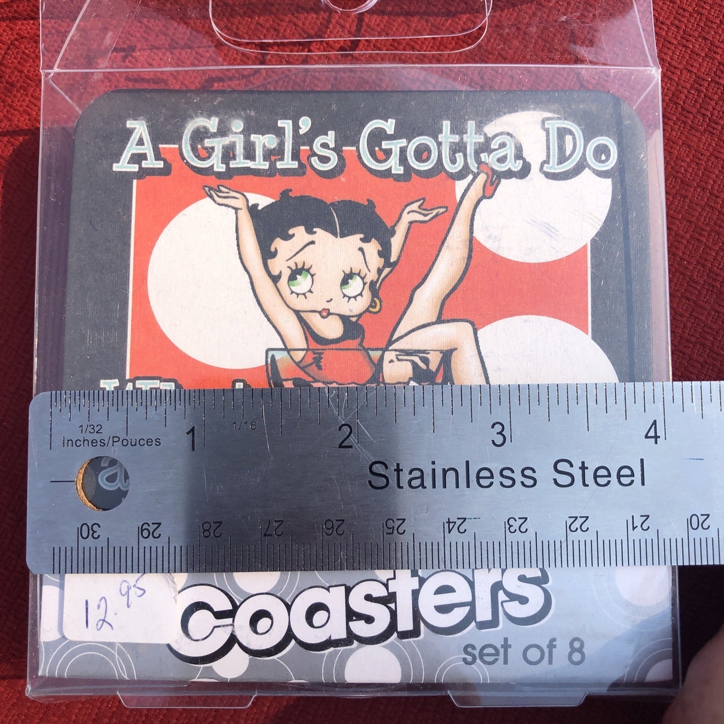 Betty Boop Collectables Metal Cigarette Case And 8 Cardboard Coasters CN