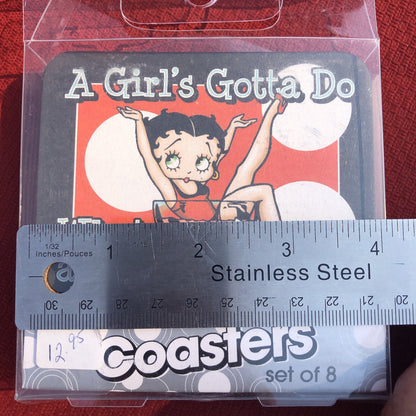 Betty Boop Collectables Metal Cigarette Case And 8 Cardboard Coasters CN