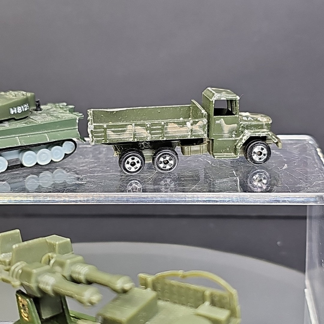 Military Trucks Cars Tanks 7pcs Toy Cars Vintage Camouflage Well Used Condition