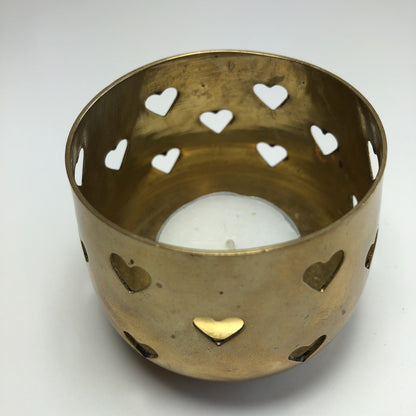 Brass Candle Holder Tea light Hearts Unpolished Liards Ltd. India