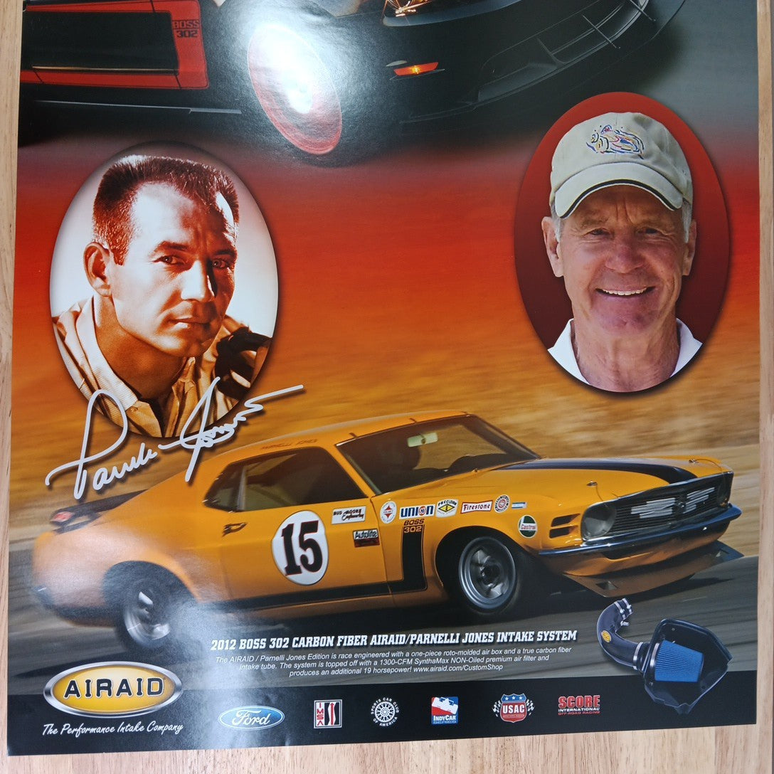 Parnelli Jones THE BOSS IS BACK! Poster SEMA Show 2012 Ford Mustang Very Good