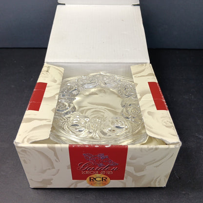 Vintage Royal Crystal Rock RCR 24% Lead Crystal Hexagonal Bowl Made In Italy