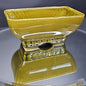 Vintage 404 6 USA Avocado Olive Green Rectangle Footed Pottery Planter