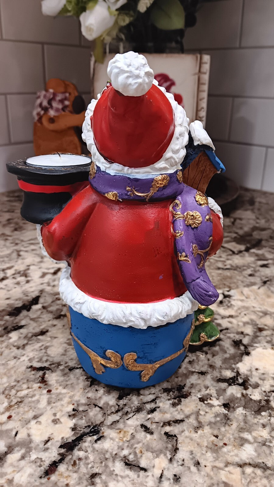 Christmas Decor Penguin Tealight Candle Holder Santa Hat Christmas Tree Bird