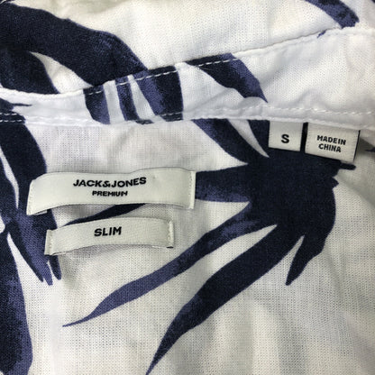 Size S Jack & Jones Premium Mens Button Up Shirt Cotton Linen Blend Light Fun CN