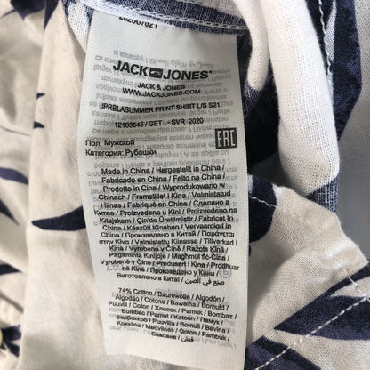 Size S Jack & Jones Premium Mens Button Up Shirt Cotton Linen Blend Light Fun CN