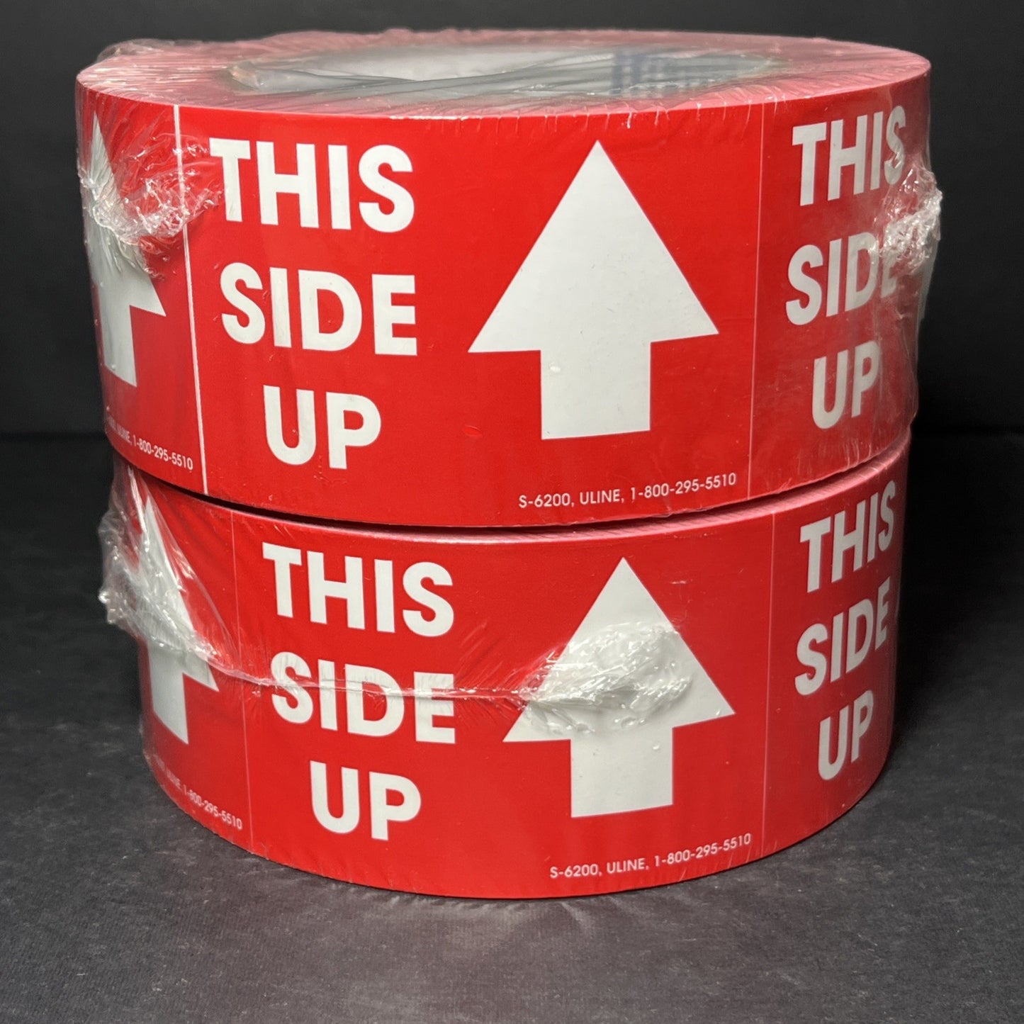 This Side Is Up Stickers 2 Rolls ULINE S-6200 Sealed 500 Per Roll 2x3" USA