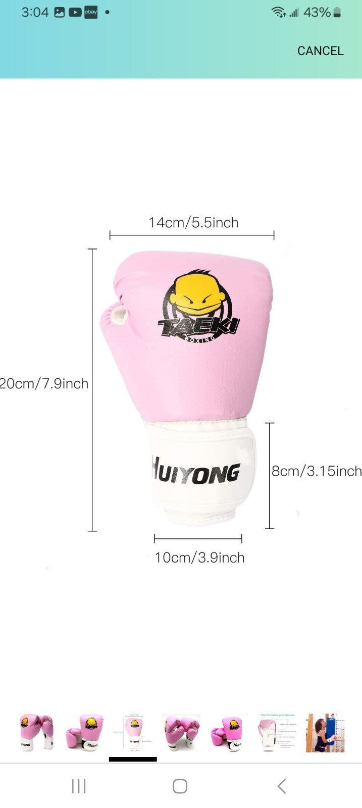 Boxing Gloves Punch Mitts MMA Gloves PU Cartoon Sparring Ages 2-10 4oz HUIYONG