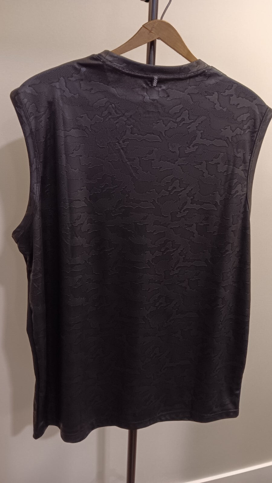LARGE Rawlings Mens Sleeveless Shirt Gym, Running 100% Polyester Black Gray BD