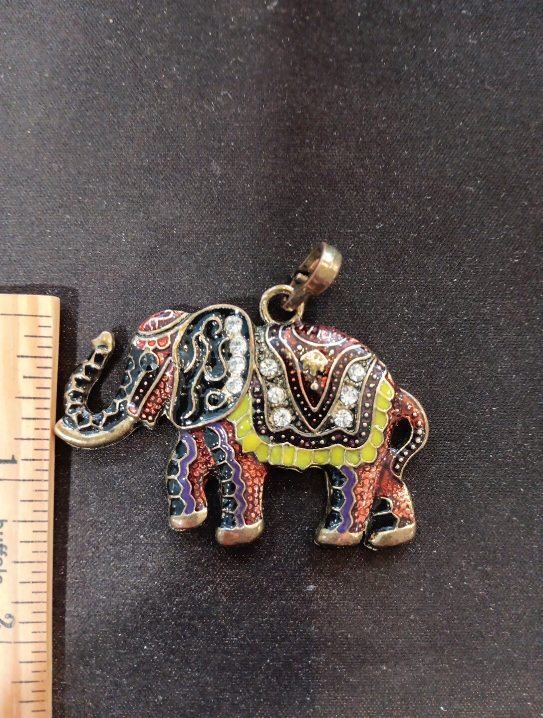 Large Elephant Necklace Pendant With Intricate Detail Beautiful!