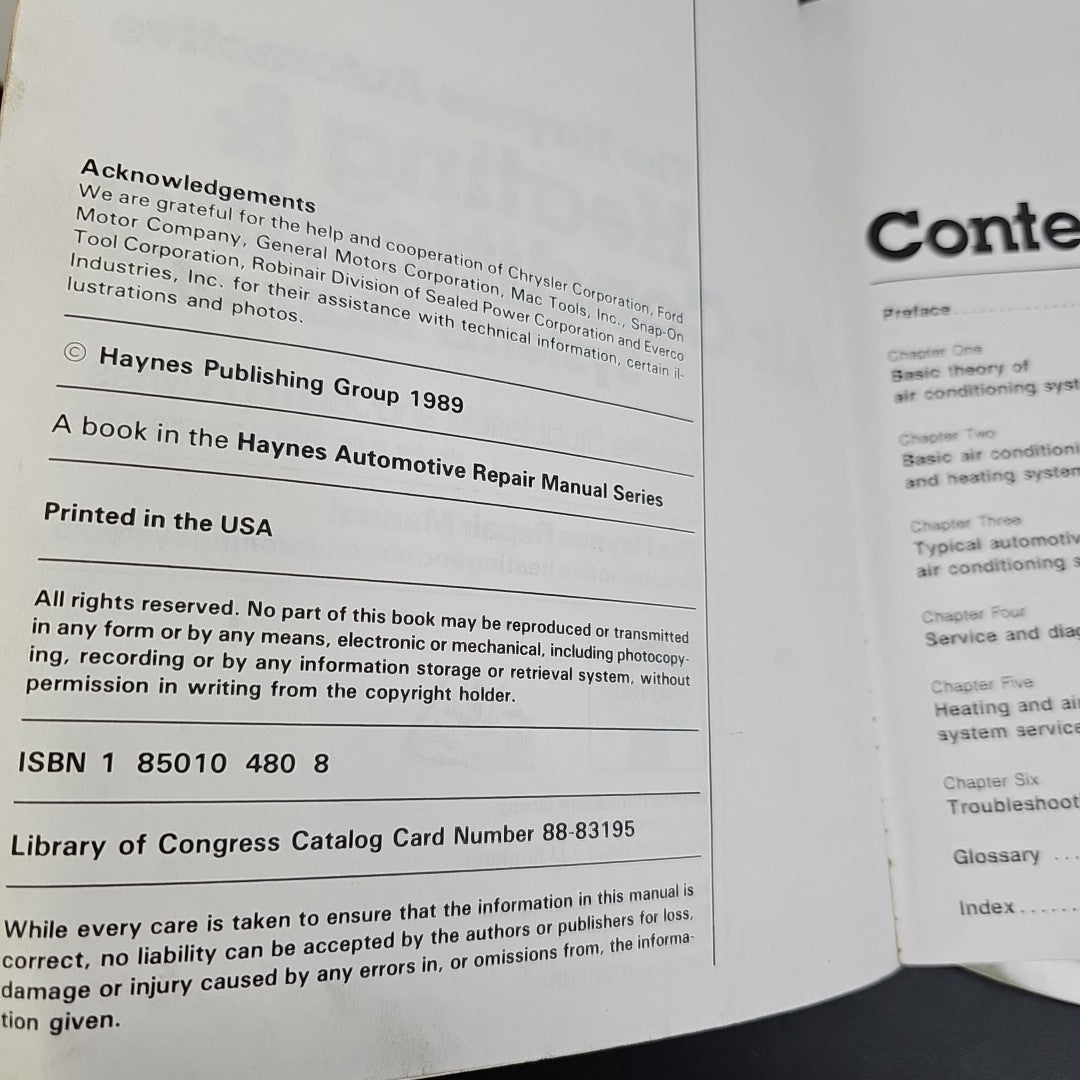 Haynes Automotive Heating & Air Conditioning Manual #1480 DIY Guide