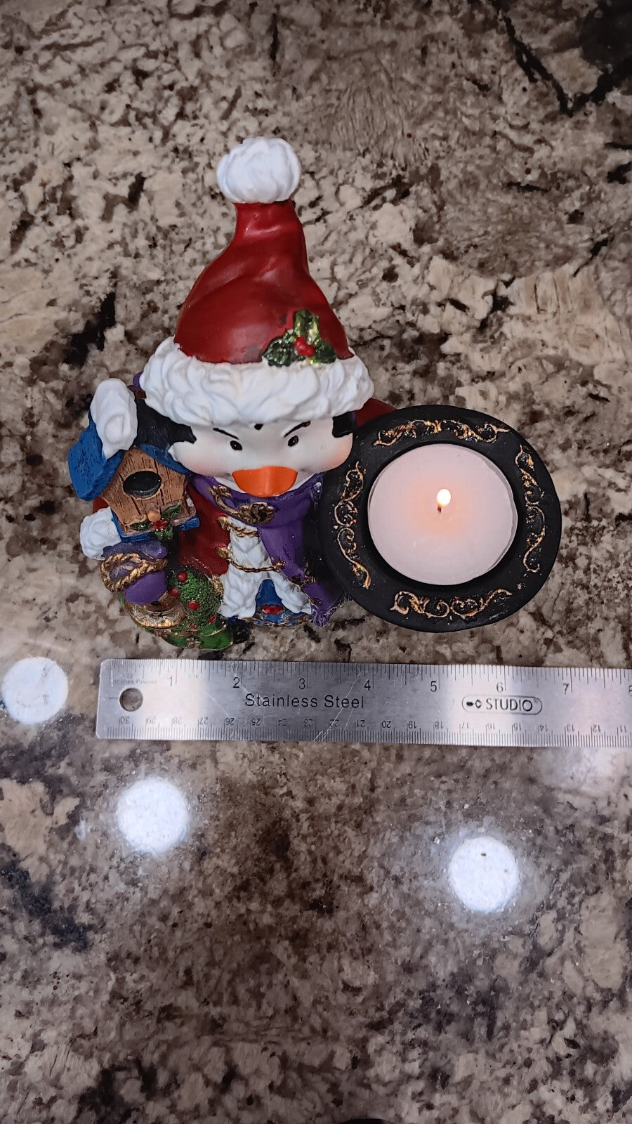 Christmas Decor Penguin Tealight Candle Holder Santa Hat Christmas Tree Bird