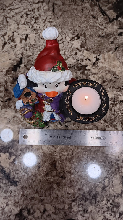 Christmas Decor Penguin Tealight Candle Holder Santa Hat Christmas Tree Bird