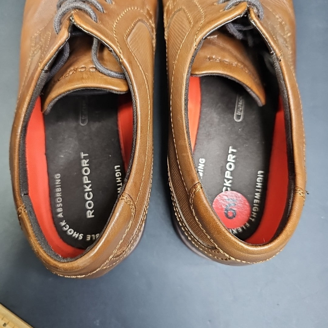 Rockport Cap Toe Derby Mens Dress Shoe Size 9 W Tan Brown Career Business India