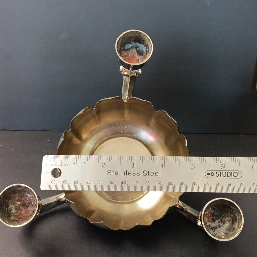 Pair Of Silver Plated Candelabras Lotus Flower Candle Holders. Read. No Candles