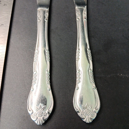 14pc Stainless Steel Korea Flatware Incomplete Set Rose Flowers Fork Knife Spoon