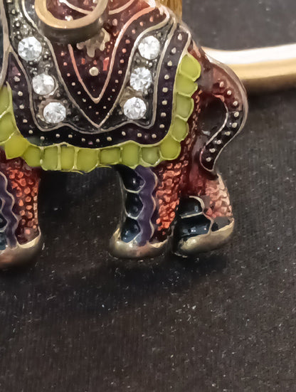Large Elephant Necklace Pendant With Intricate Detail Beautiful!