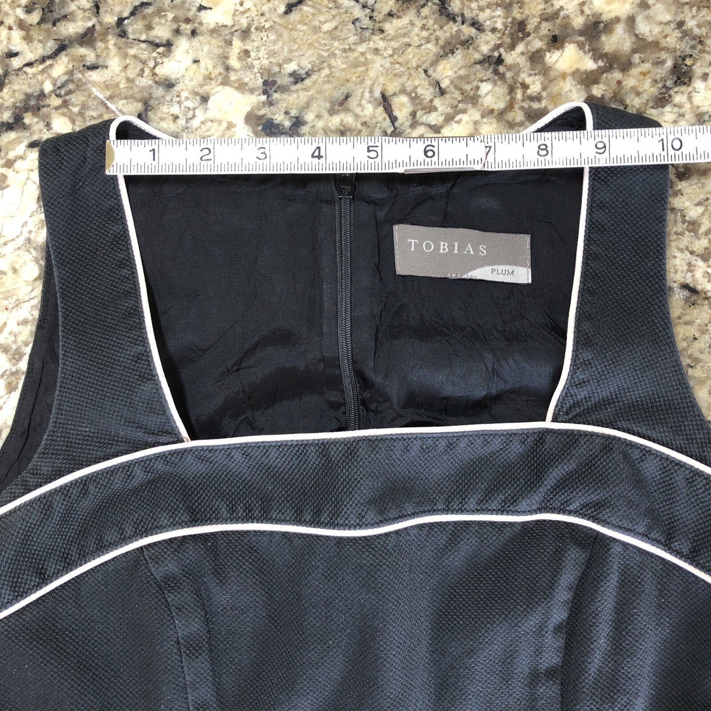 Sz 6 Tobias Plum Womens Dress Black White Trim Zipper Back Causal Formal Canada