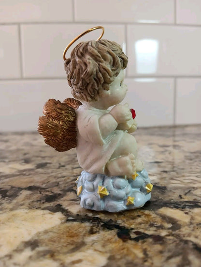 July Baby Ruby Birthstone Child Angel Figurine For Baby Child Gift Collectible