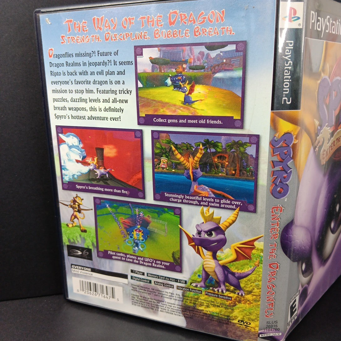 TESTED Spyro Enter the Dragonfly (PlayStation 2 2002)PS2 Case, CD, Manual USA