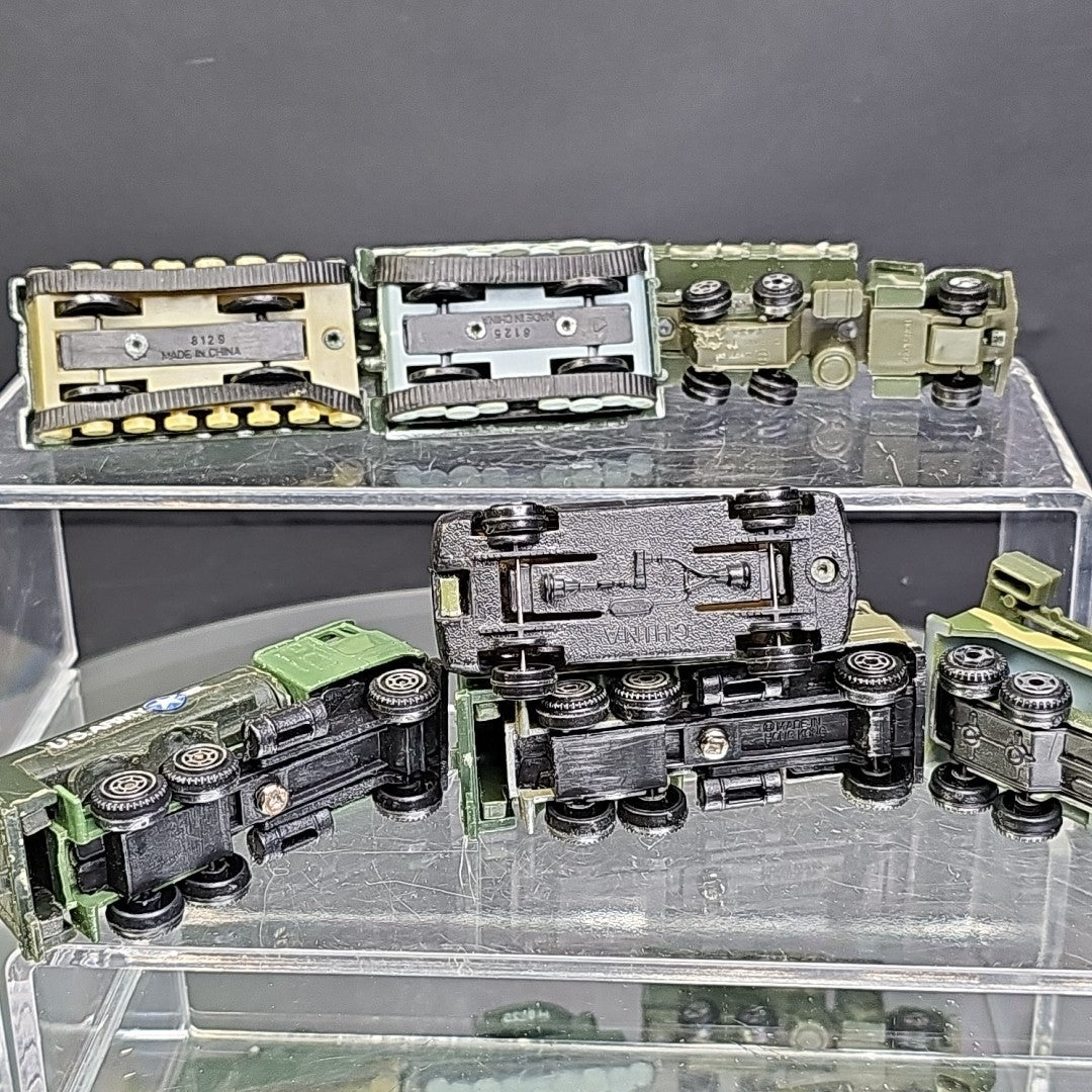 Military Trucks Cars Tanks 7pcs Toy Cars Vintage Camouflage Well Used Condition