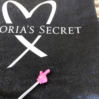 Victoria’s Secret Large Tote Bag Black Silver Heart Logo Handles Shimmery CN