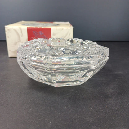 Vintage Royal Crystal Rock RCR 24% Lead Crystal Hexagonal Bowl Made In Italy