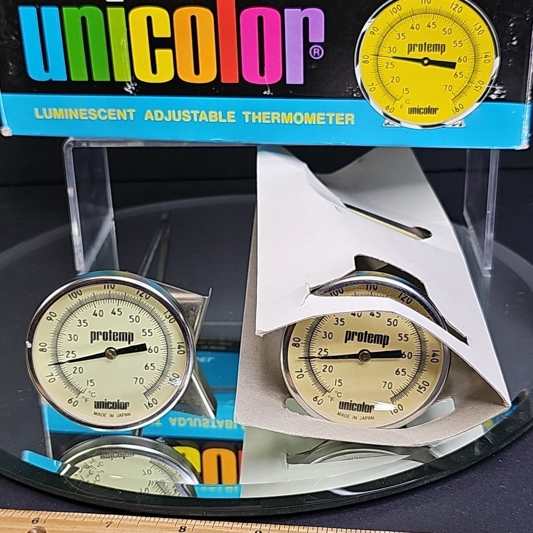 TWO Unicolor Protemp Thermometer Cat 348 Photo Lab Adjustable Luminescent