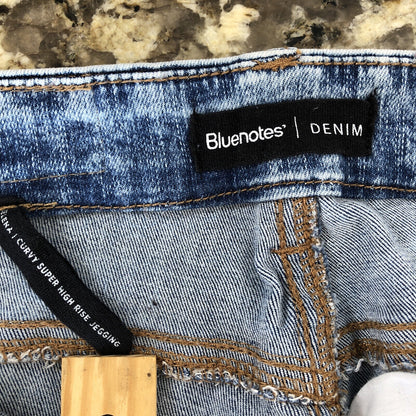 Size 25 X 27.5 Bluenotes Denim Curvy Super High Rise Jegging Rips Grunge X