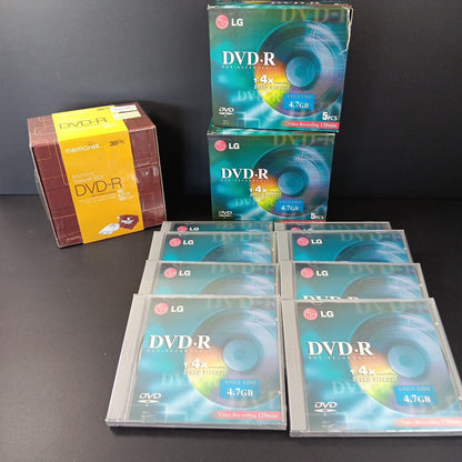 38 X New Dvd-R Blank Media Memorex (30pcs) And LG (8pcs) Taiwan Or Korea