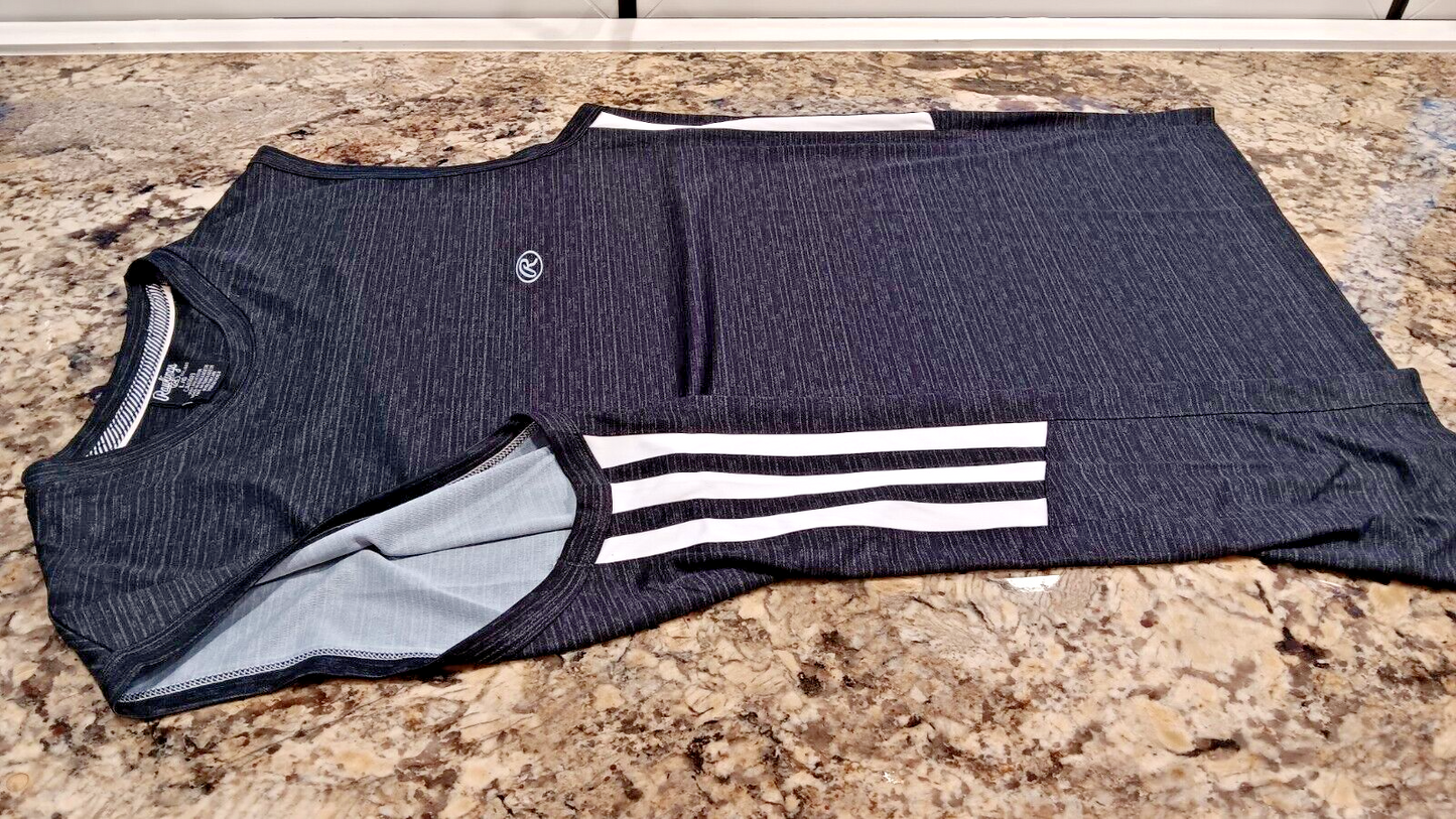 LARGE Rawlings Mens Sleeveless Shirt Gym, Running 100% Polyester Black Gray BD