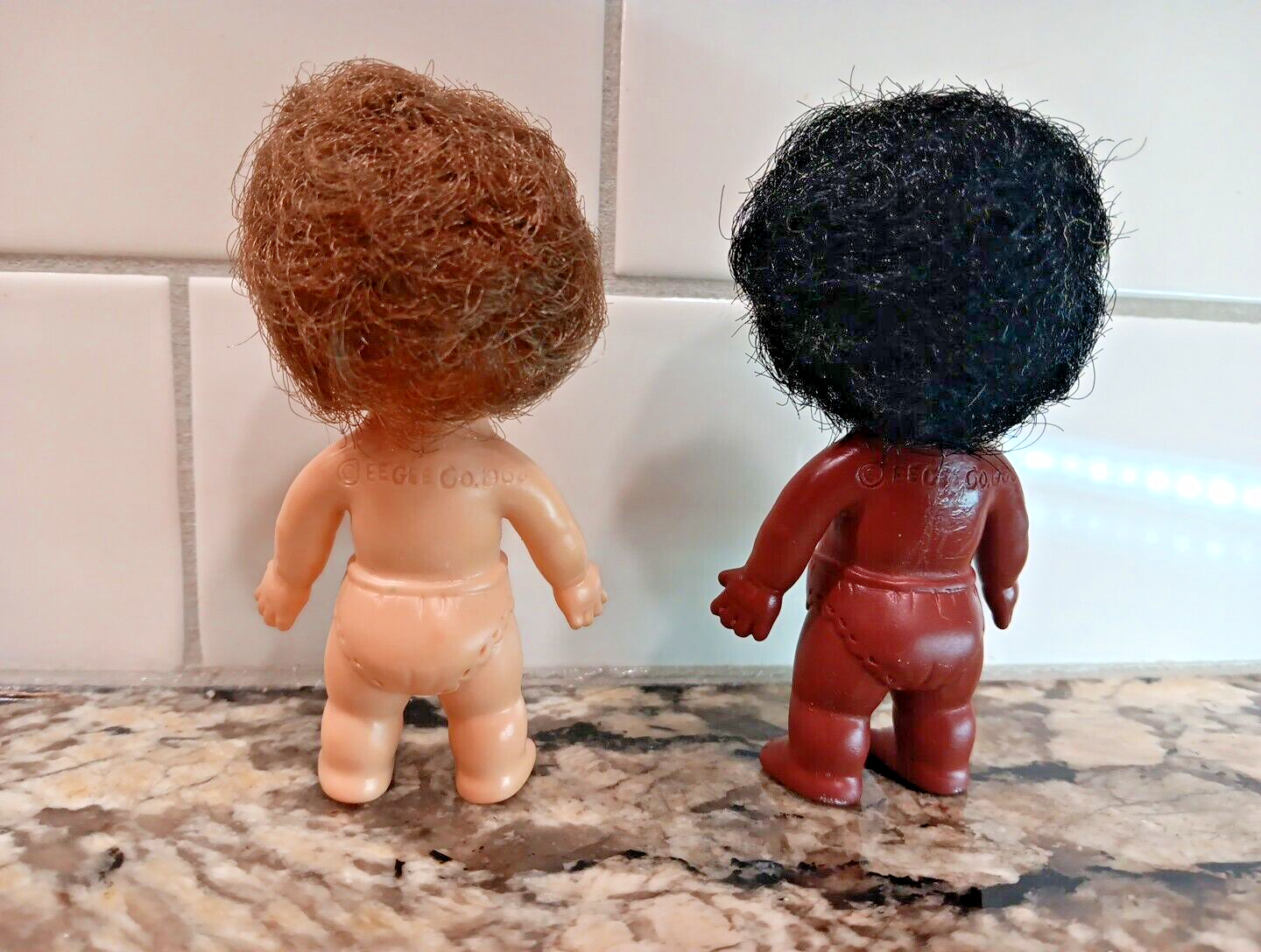 EE GEE Dolls 4” EEGEE Diapers White And Black African Adorable VTG SetOf 2 1966