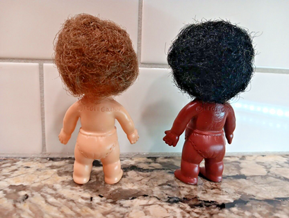 EE GEE Dolls 4” EEGEE Diapers White And Black African Adorable VTG SetOf 2 1966