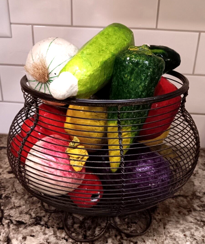 Fruit Bowl Centerpiece WITH 16 Decorative Fruit
