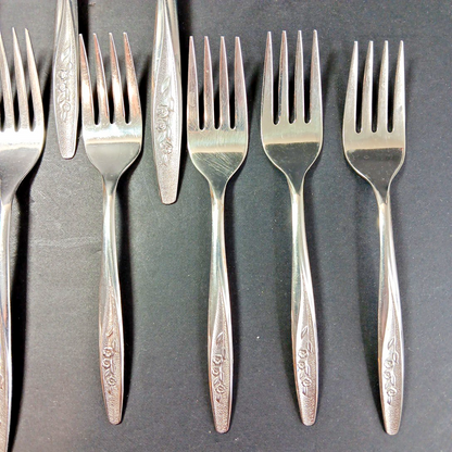 14x Rogers & Bro Radiant Rose RG36 Cutlery Knive Spoon Fork Stainless Canada