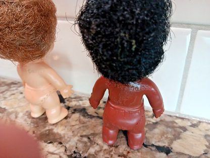 EE GEE Dolls 4” EEGEE Diapers White And Black African Adorable VTG SetOf 2 1966