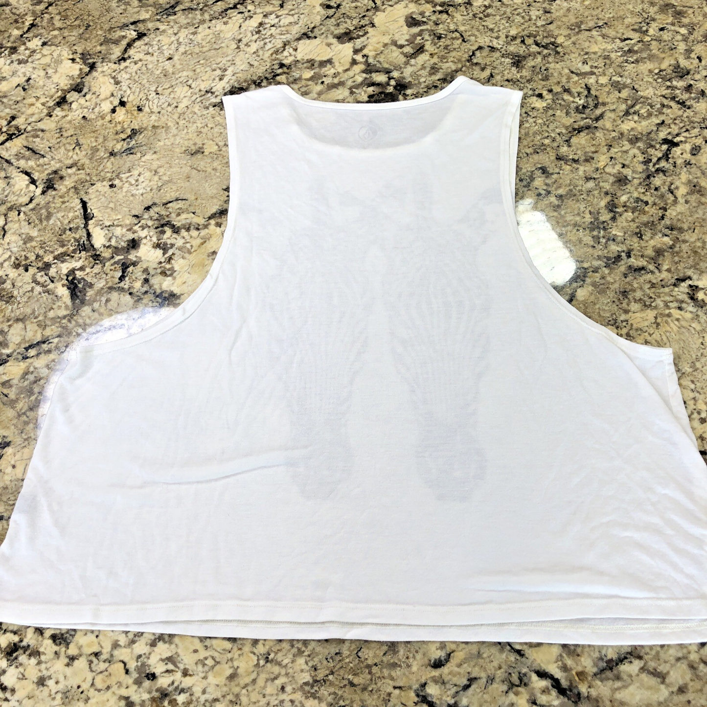 Size Large Volcom Womens Tank Top Sleeveless Shirt Zebra Graphic Print Light MX